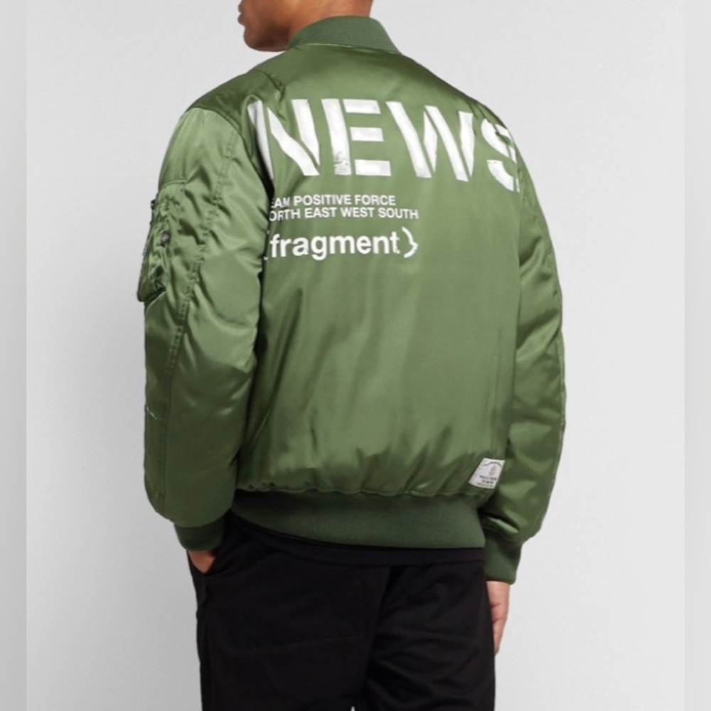 7 Moncler Fragment Reversible Printed Shell Down Bomber Jacket Sz 2/M - Picture 2 of 15